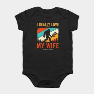 I really Love my wife Funny Disc Golf Frisbee Golf Baby Bodysuit